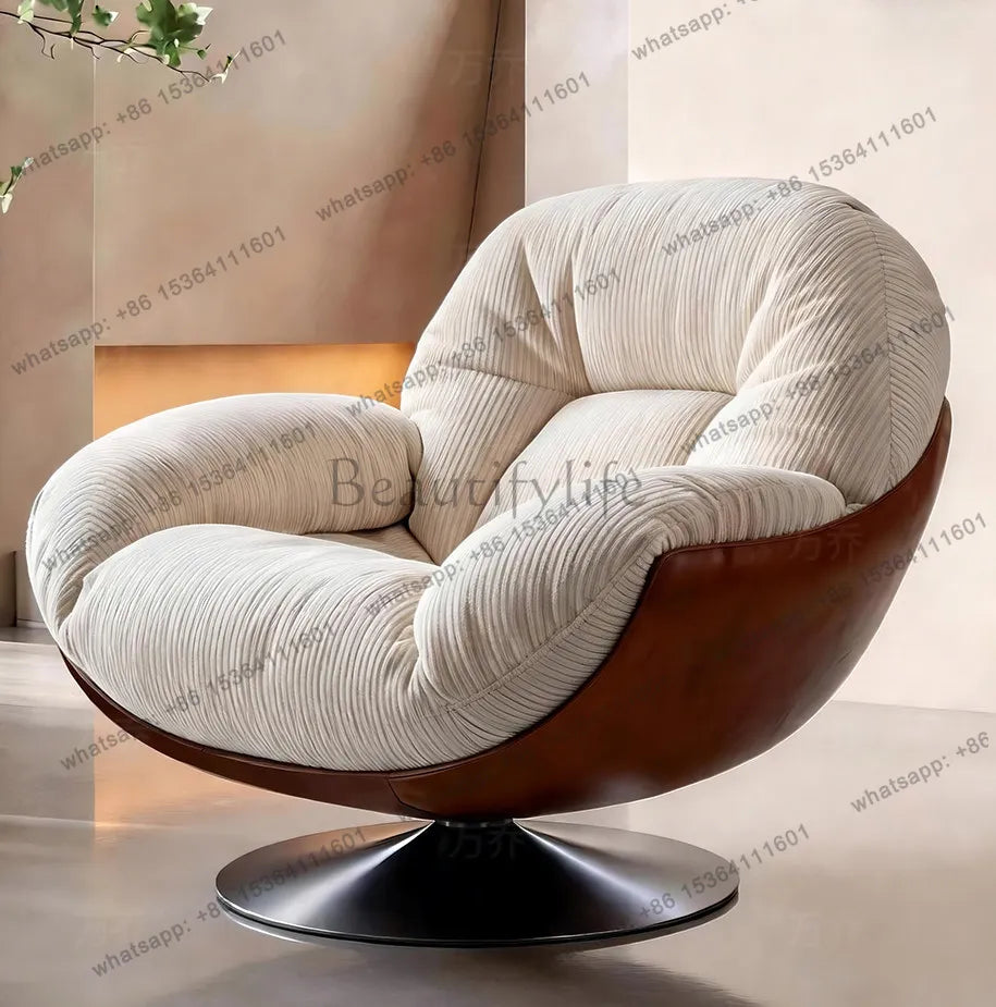 XX Medieval Sofa Chair Living Room Balcony Household Light Luxury High-end Nest Chair Fabric Single Rotation