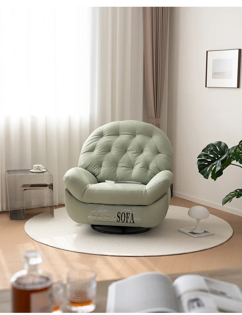 Modern Design Leather Massage Lounge Chair Retractable Frame Living Room Furniture Set Fabric Lounge Chair Sofa