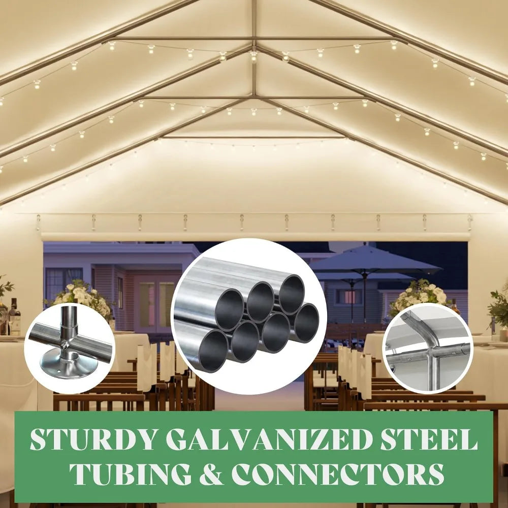 20x40ft Party Tent with Sidewalls Heavy Duty Outdoor Canopy Waterproof Easy Setup Gazebo White