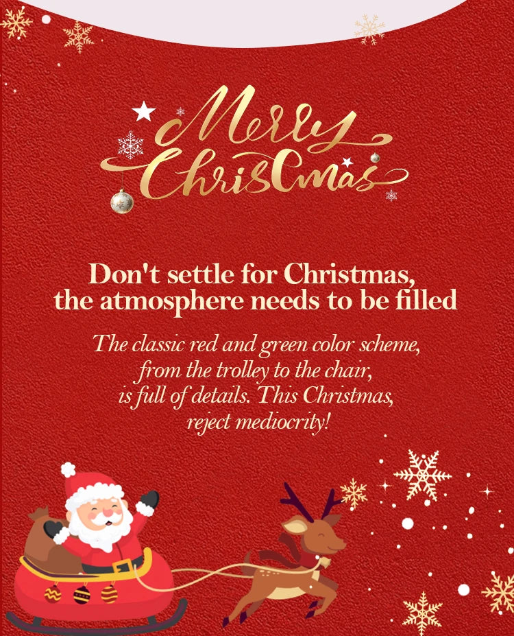 Christmas atmosphere beach stool, convenient camping folding chair camping cart, lightweight Christmas dining chair living chair