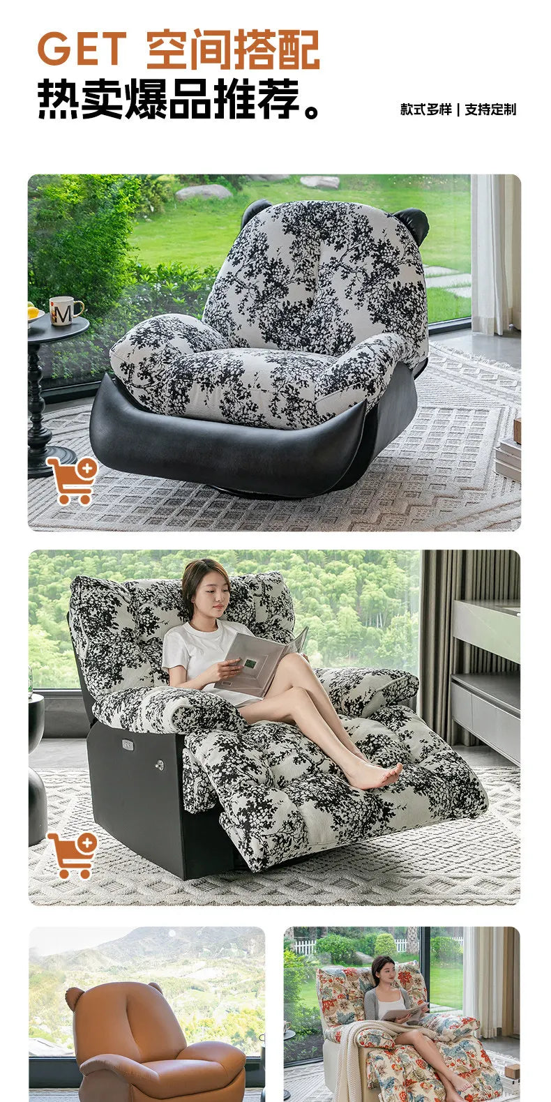 Terrasse Bedroom Living Room Chairs Lounge Relax Cozy Balcony Recliner Chair Accent Designer Mobili Per Il Soggiorno Furniture