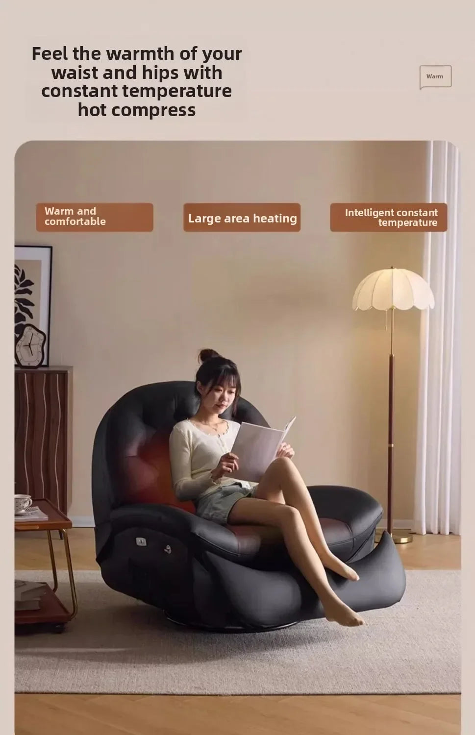 LZ X LazySofa Single Recliner Electric Space Capsule Rocking Chair Eco-Leather Lounge Living Room Suitable Sitting Reclining Sle