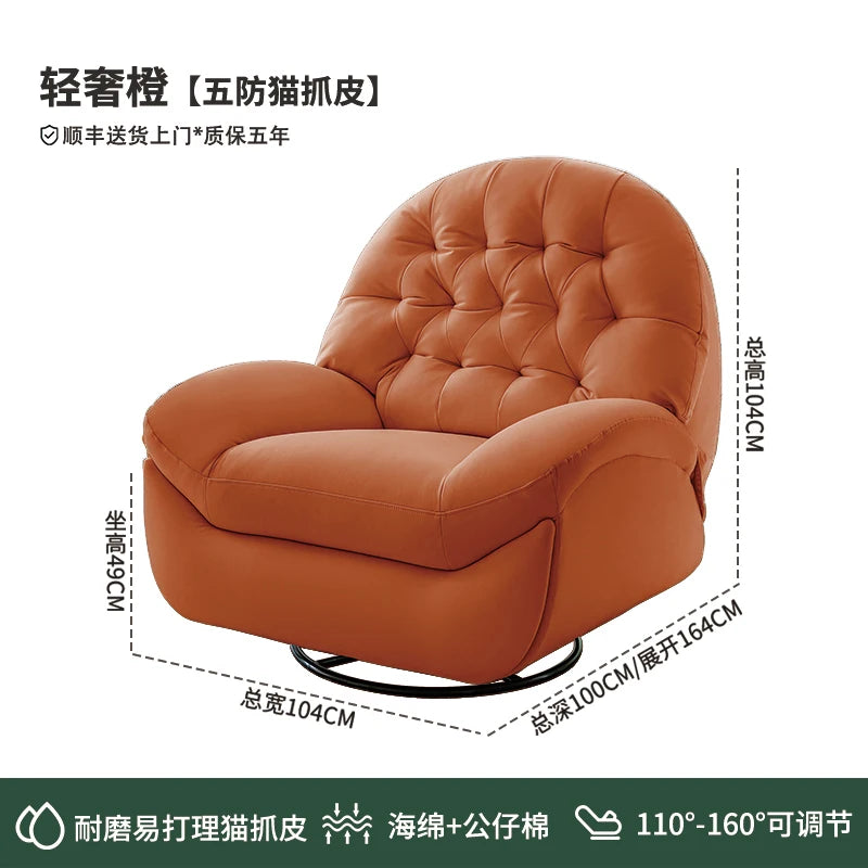 Electric single sofa, modern living room and bedroom chair, sleeping rocking chair sofa, multi-functional leisure lounge chair