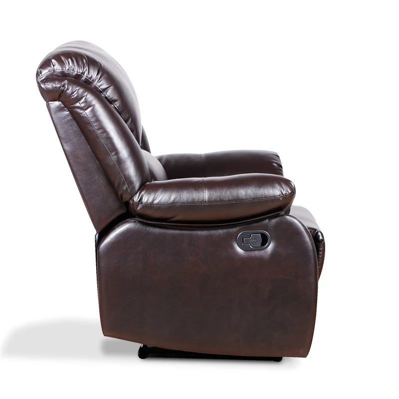 Hot Sale Black PU Leather Manual Recliner Sofa Chair Armchair for Living Room