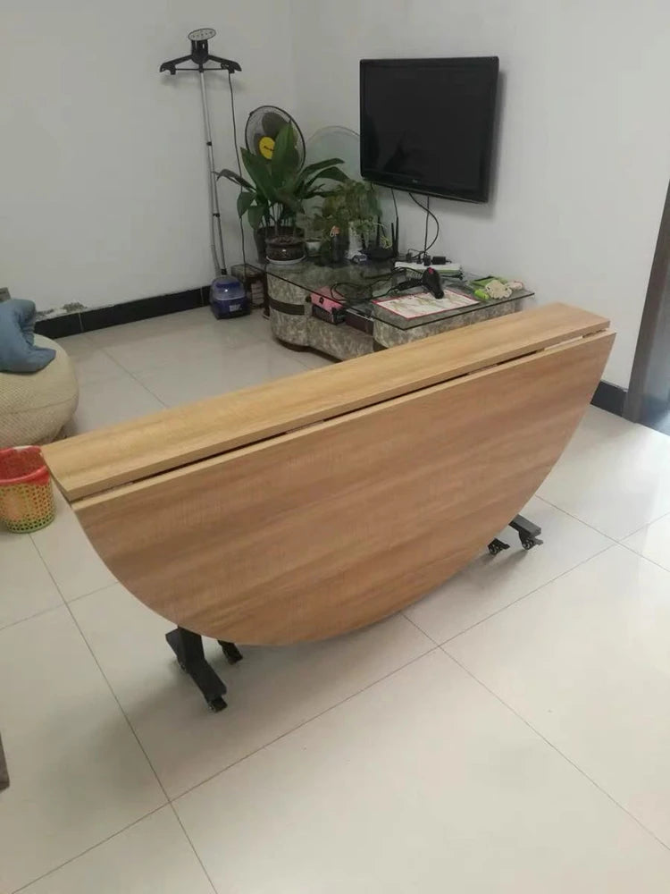 Light Luxury Solid Wood Dining Tables Nordic Dining Room Furniture Folding Kitchen Table Designer Household Pulley Dining Table