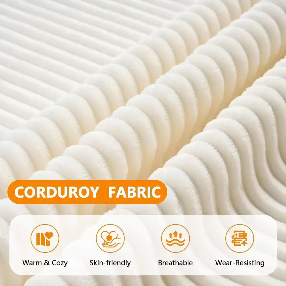 Oversized Comfort Cloud Lounge Chair for Reading, Living Spaces, and Patios - 44 White Corduroy