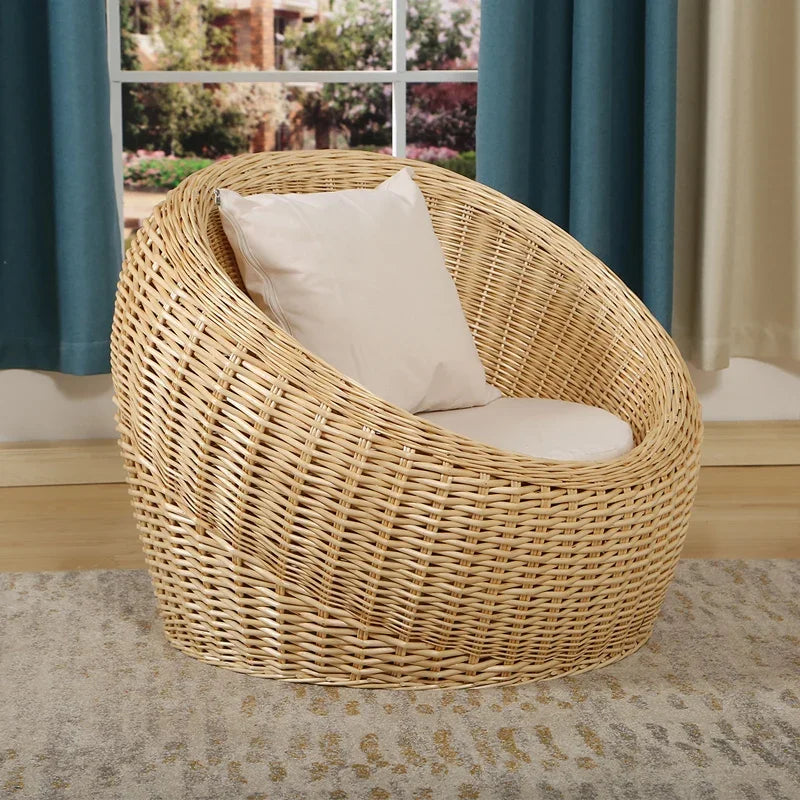 Rattan Wicker Sofa Chair for Indoor Outdoor Use Tatami Balcony Bedroom Living Room Decor Casual Single Double Triple Seating