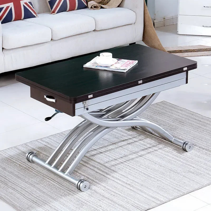 Lifting coffee table folding telescopic household dining table dual-purpose creative simple small apartment living room