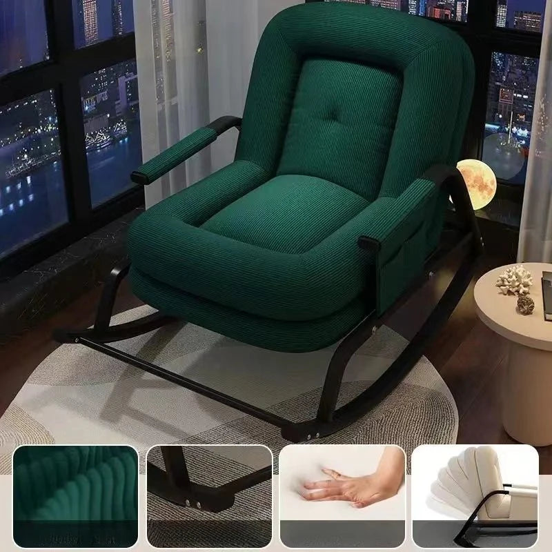 Lazy Rocking Chair Household Living Room Adult Balcony Leisure Bedroom Recliner Single Lazy Sofa Human Rocking Chair Muebles
