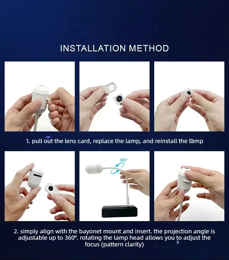USB 2-in-1 Ambient Projection Light with Adjustable Focus Wide Range Coverage Multiple Scene Modes Perfect for Mood Lighting