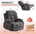 Power Lift Recliner Chair with Massage & Heat for Elderly, Electric Recliner with Cup Holders, USB Port