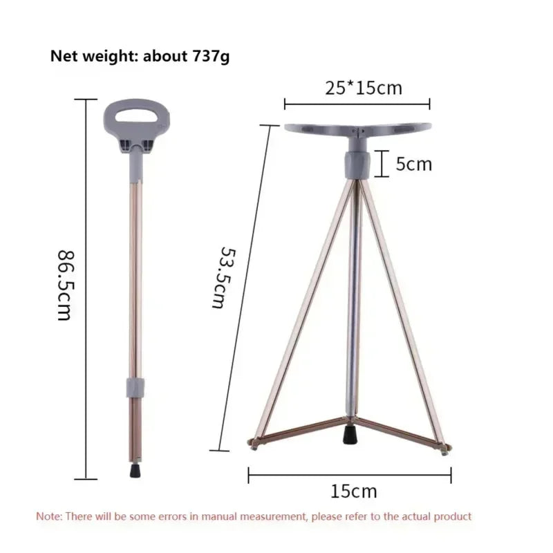 2024 New Multi Functional Mountaineering Cane Outdoor Folding Aluminum Alloy Cane Mobile Power Bank