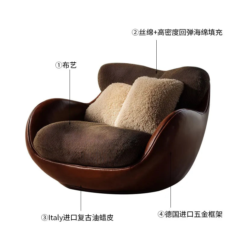 Design Meditation Living Room Chairs Swivel Recliners Back Stool Living Room Chairs Egg Lazy Fotel Bujany Home Furniture