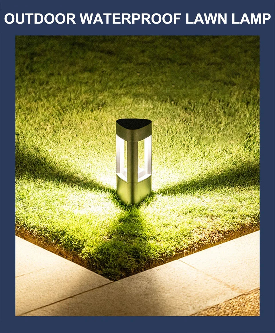 LED Bollard Landscape Light Outdoor Black Garden Pathway Lighting Fixtures Floor Lawn Lamp for Pillar Driveway Patio Yard Decora