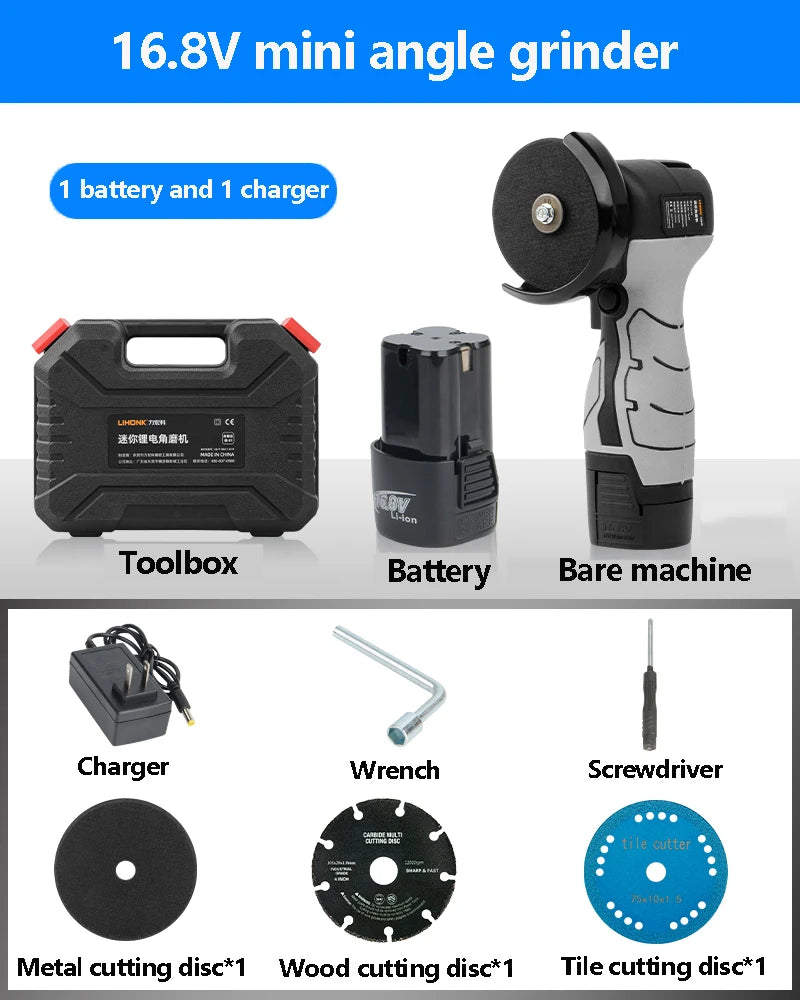 Mini Angle Grinder Rechargeable Household Small Lithium Battery Electric Cutting Machine