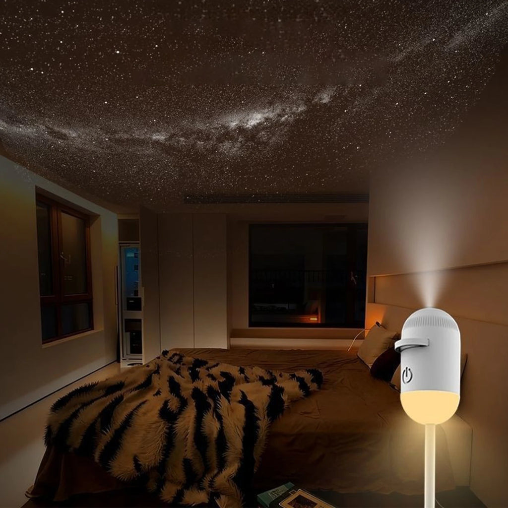 USB Starry Sky Projector Night Light 360° Bendable HD Galaxy Moon Planet Projection Lamp Plug Play Car Bedroom Projector Lamp