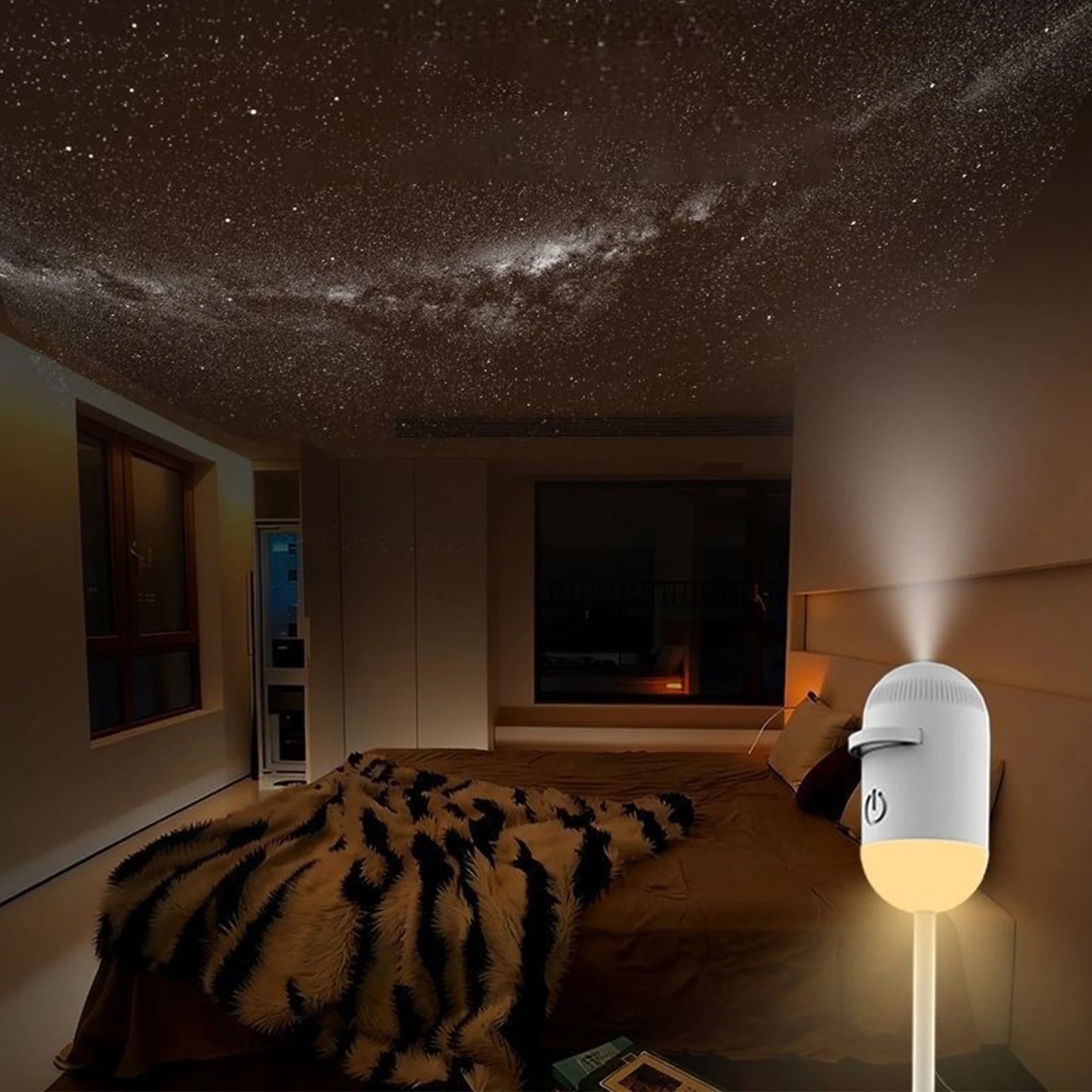 USB Starry Sky Projector Night Light 360° Bendable HD Galaxy Moon Planet Projection Lamp Plug Play Car Bedroom Projector Lamp