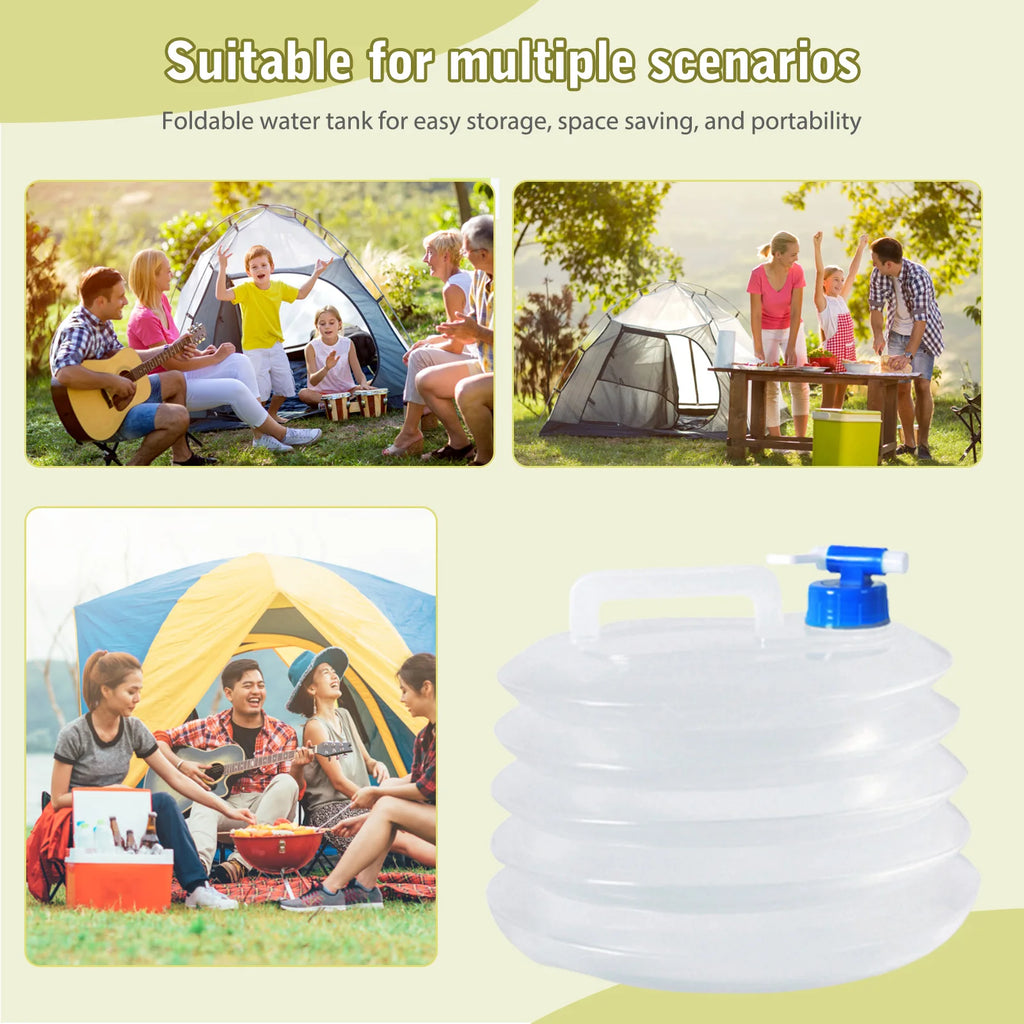 5/10/15L Camping Water  PE Foldable Camp Picnic Water Tank Portable Collapsible Large Capacity for Outing Self-driving