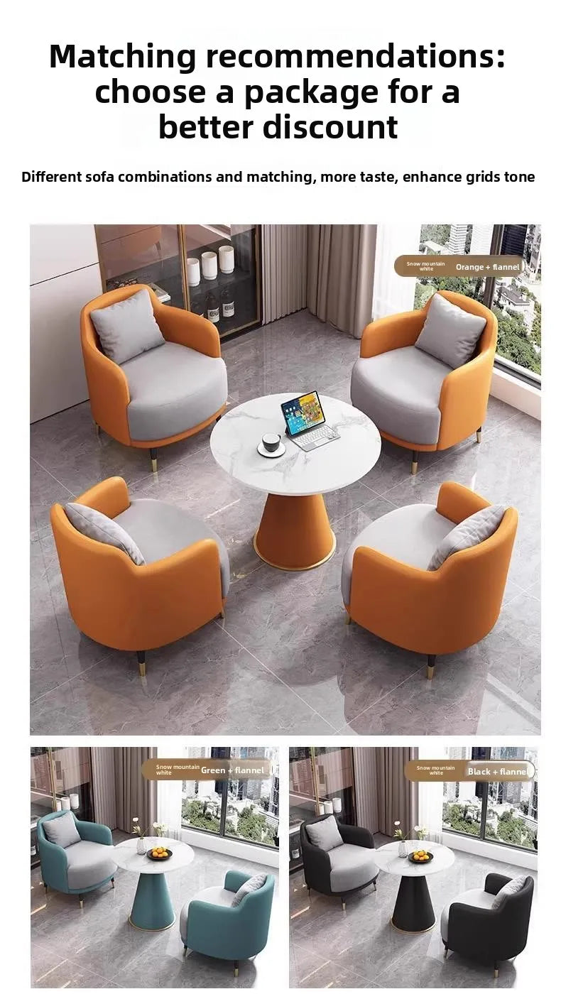 Business reception sofa, light luxury modern minimalist design, suitable for reception, sales office, office, balcony, leisure a