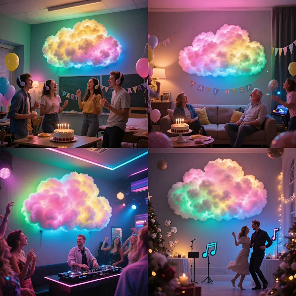 3D Big Cloud Lightning Light USB-Powered LED Cloud Light for Adults Kids Bedroom Home Decor