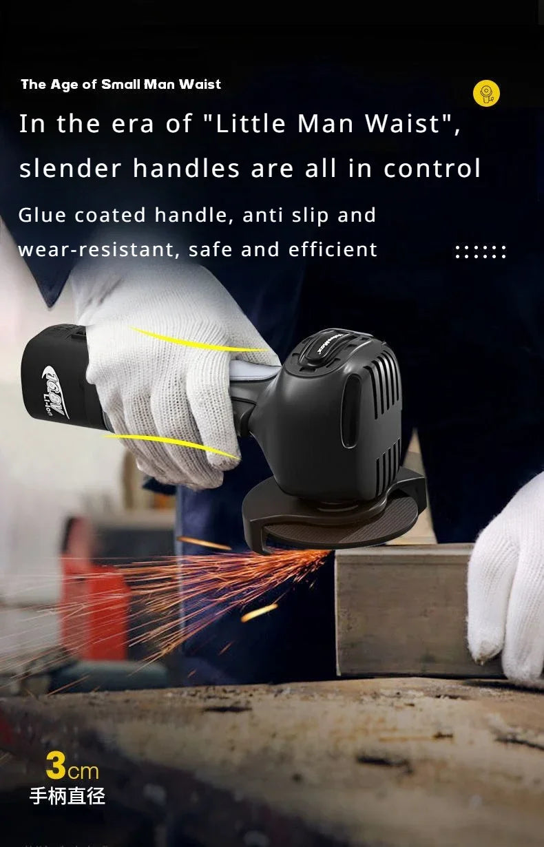 16.8V Cordless Electric Angle Grinder 9000r/min Lithium Battery Mini Polishing Grinding Machine Diamond Cutting Power Grinder