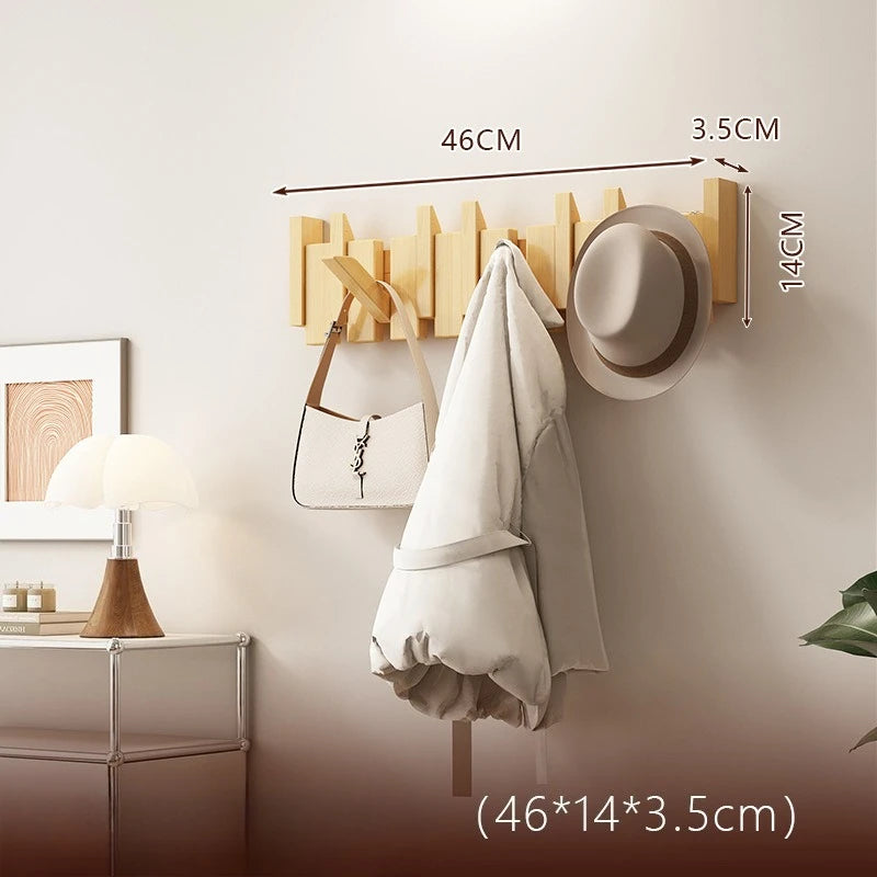 Piano Key Coat Rack Solid Wood Clothing Storage Racks Wall Mounted Clothes Organizer Hanger Entrance Hall Home Furnitures