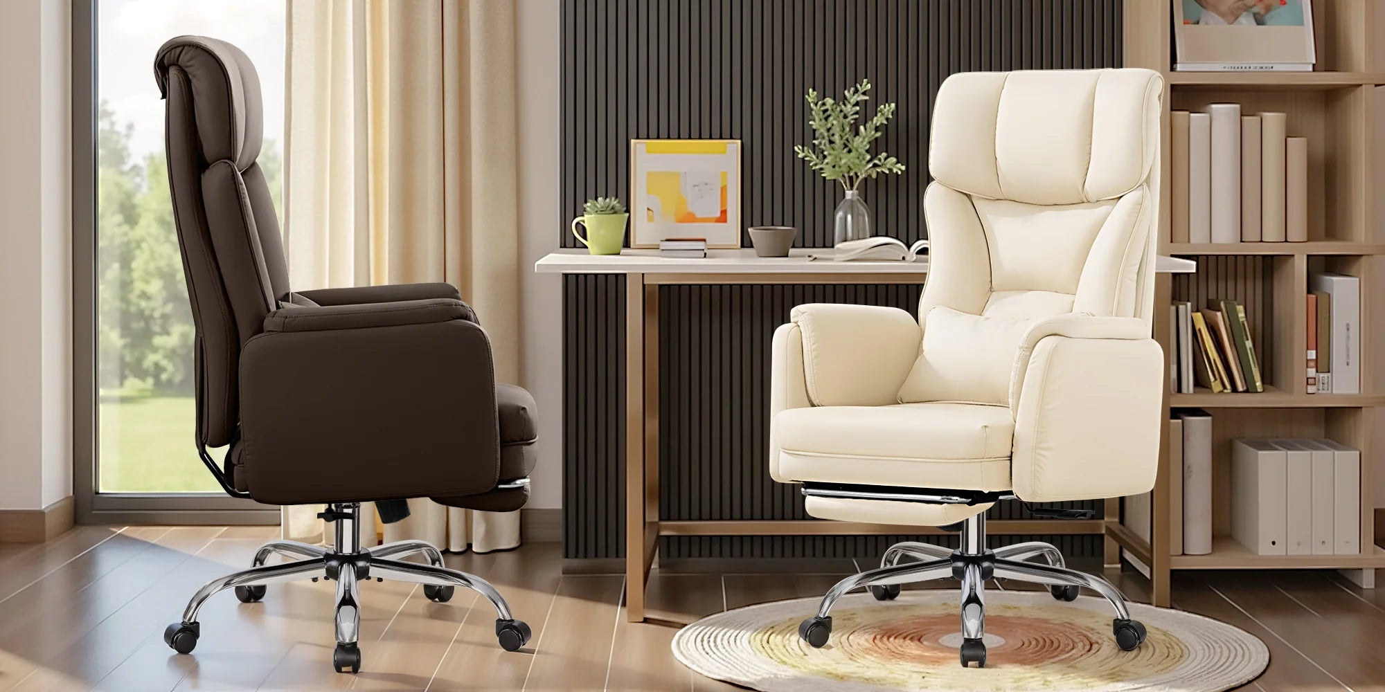 KERDOM 500lbs Big and Tall Office Chair with Flip Armrests and Wide Seat, Home Office Desk Chairs with Adjustment Lumbar Support, for Pets and Cross Legged Sitting, Headrest PU Leather Executive Chair, Metal Base & Quiet Rubb