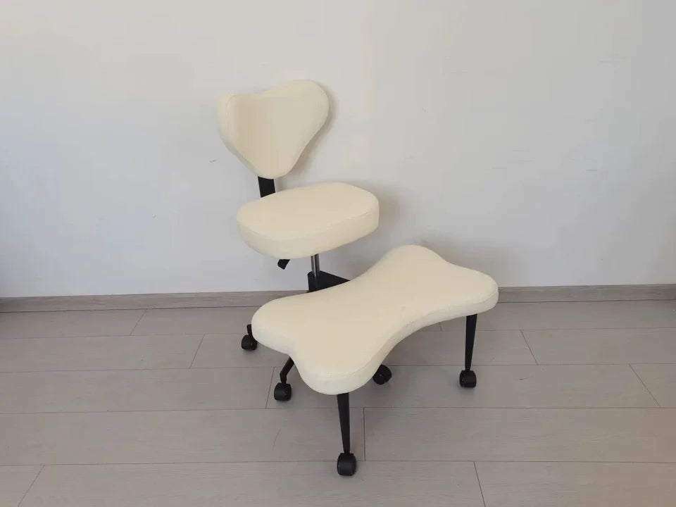 Adjustable Height Cross Leg Chair with Wheels Meditation ADHD Chair Comfortable Seat with Adjustable Footstool for Enhanced Comf
