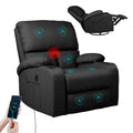 Rocking Recliner Chair, Massage Rocker Recliner Chair with Vibration Massage and Heat, USB and TypeC Ports,360 Swivel Faux Leat