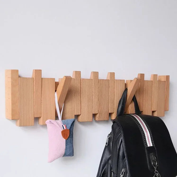 Black Walnut Coat Rack Wall Mounted Solid Wood Clothes Hooks Hallway Entrance Door Hanger Home Decor Ds Furniture Perchero