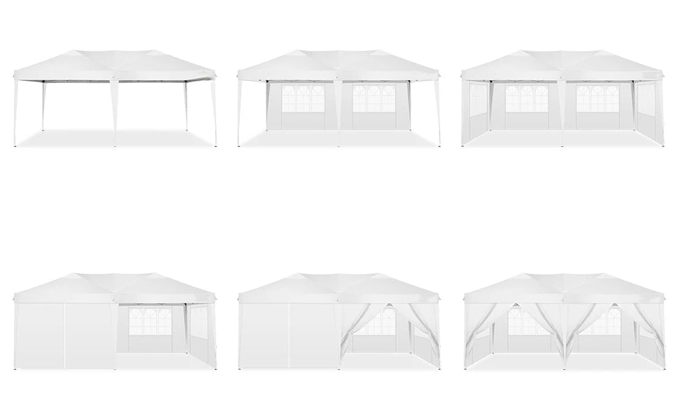 10x20FT Pop Up Canopy Tent with Removable Sidewalls Waterproof Commercial Instant Shelter Outdoor Gazebo Party Tent Protable Canopy Tents for Parties with Carry Bag