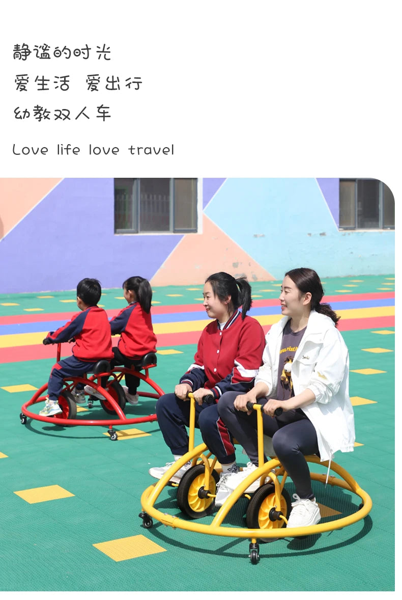 Tqh Kindergarten Children's Tricycle Sensory Balance Double Universal Swing Car Kindergarten Outdoor Toy Car Bumper Car