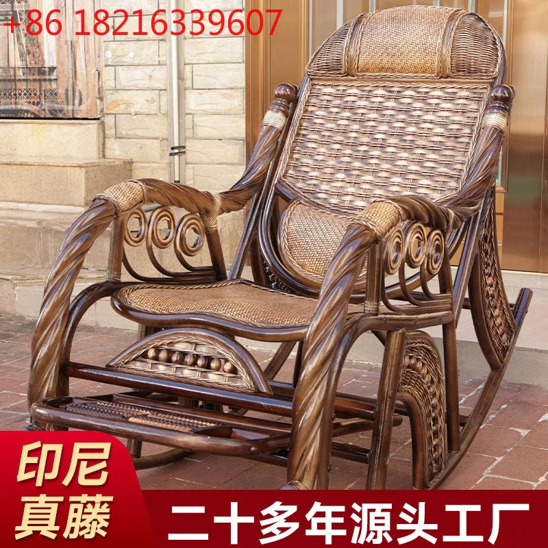 New Chinese style carefree courtyard lunch break with stretching massage pedal rocking chair