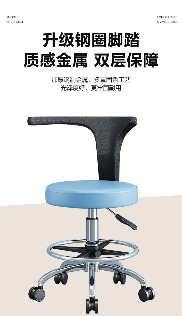 Professional Multifunctional Dental Chair 360°Swivel Adjustable Patient Seat with Soft Padding,Reclining Backrest for Clinic Use