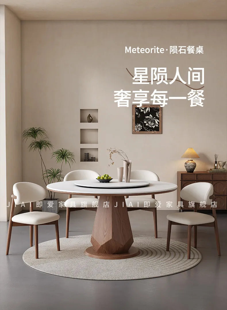 Extra Turntable Dining Table Together Friend Convenience Design Dining Table Modern Simple Home Furniture Mesa De Comedor XY40CZ