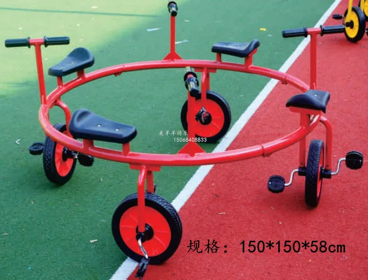 Tricycles, children's two person bicycles, outdoor twin bicycles, three person bicycles, multiple person rotating carts