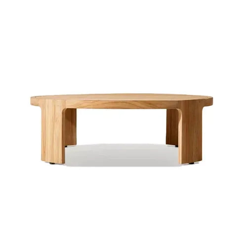 Nordic Outdoor Teak Sofa Set Solid Wood Waterproof Leisure Sofa and Coffee Table Combo for Villa Courtyard Homestay Patio