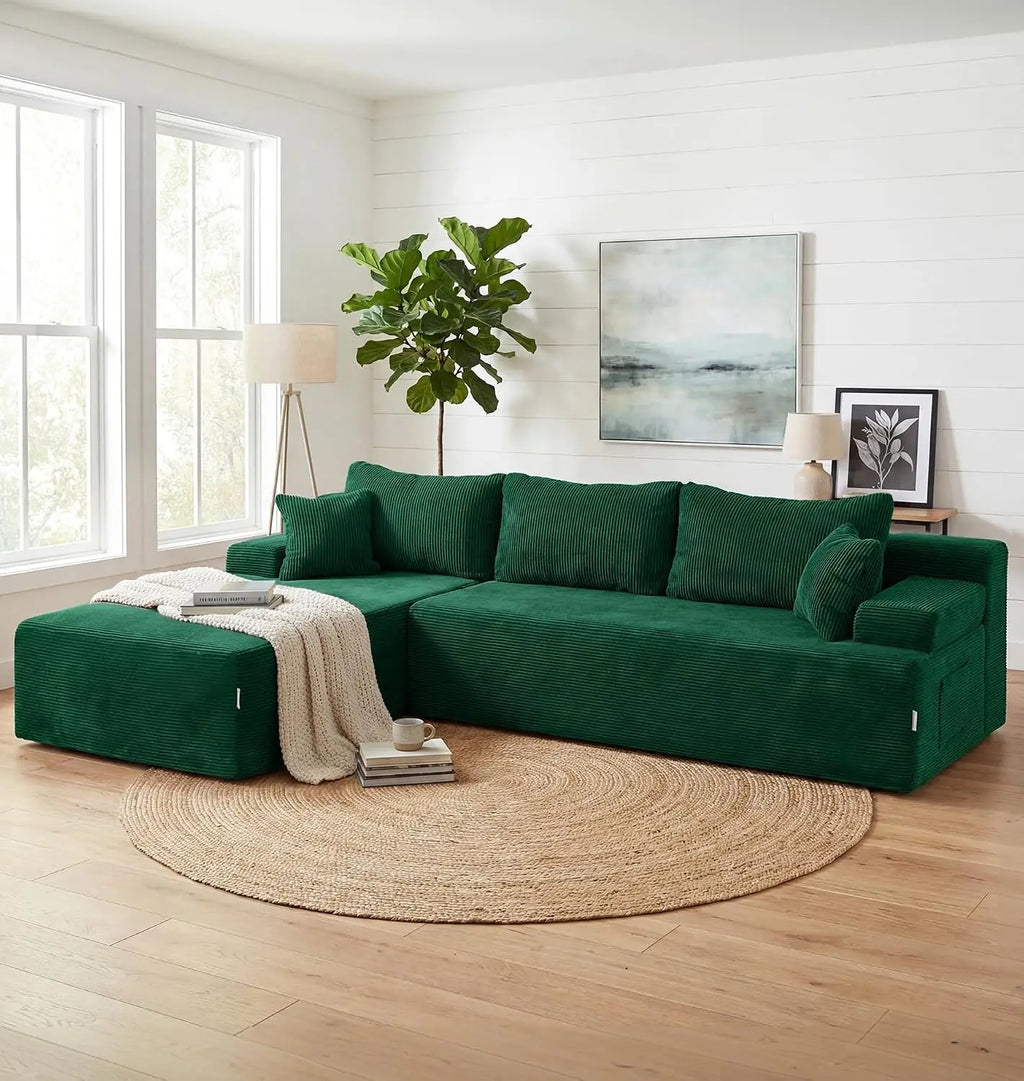 Modular Sectional Sofa Couches L-Shape Couch 3 Seat Modular Sofa Memory Foam Sectional Couches for Living Room,, Customized
