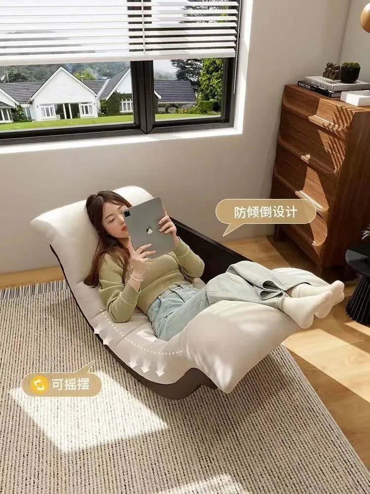 Banana Boat Wood Rocking Chair Retro Single Recliner for Living Room Multi-Functional Relaxing Swing Seat Modern Comfort Lounger
