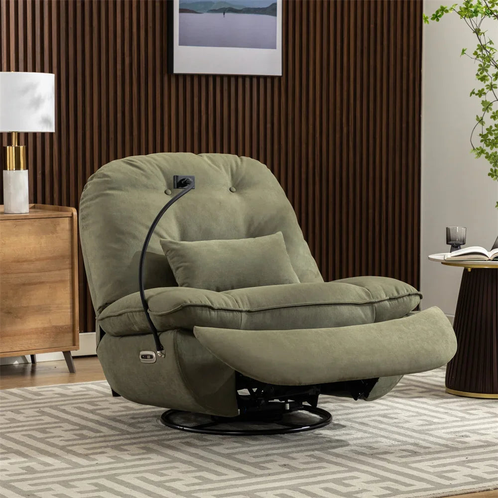 l Custom Gaming Sleeping Working Reclinable Chair Swivel Single Smart Power Recliner Sofa USB Charger with Bluetooth