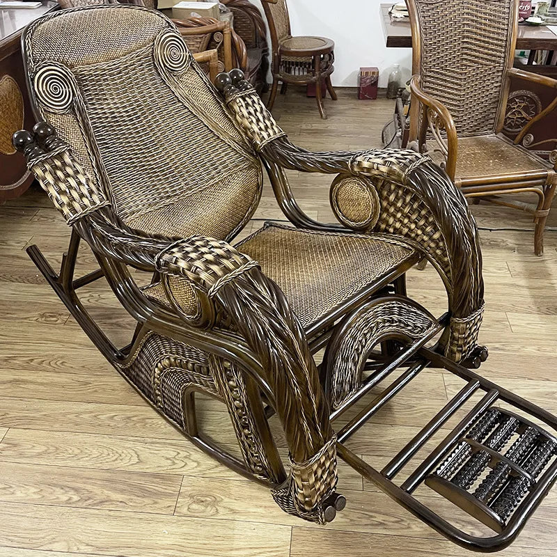 Rattan Easy chair Balcony recliner couch, Indonesian agate rattan Leisure balcony chair