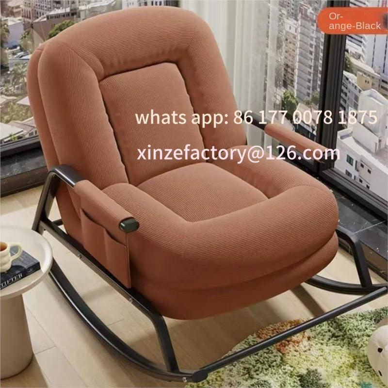 Customizable Can Sit or Lie Down Adult Lazy Rocking Chair Home Living Room Balcony Leisure Lounge Chair Bedroom Single