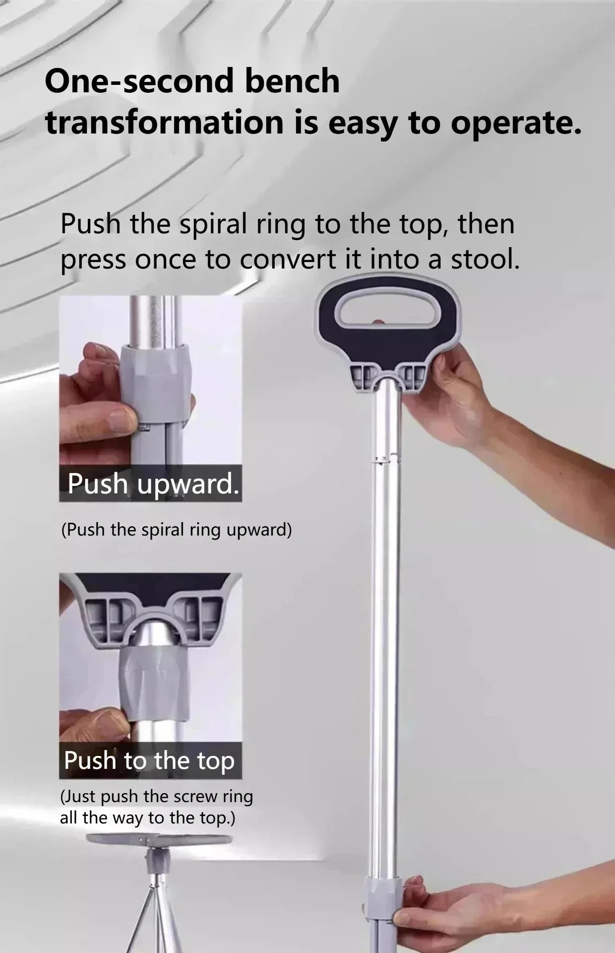 Multifunctional Walking Aid Stool/cane Chair Non-slip Folding Portable Lightweight Walking Aid Four-legged Cane For Sitting