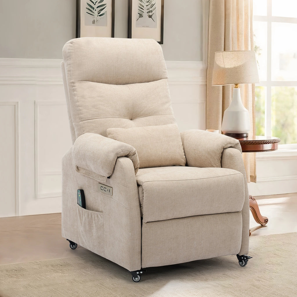 Korser Power Small Recliner Chair for Small Spaces with Wheels and USB Ports for Living Room，Bedroom，Office