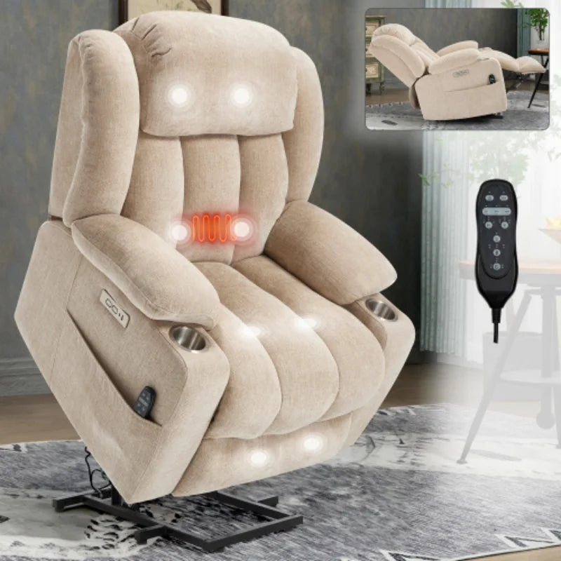 Modern Recliner Office Chair with USB Charging Port Swivel Base Massage Function Adjustable Lumbar Support Ergonomic