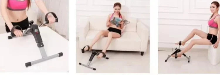 Fitness Foot Pedal Exerciser Foldable Portable Hand Arm Leg Exercise Pedaling Machine Folding Mini Stationary Bike Pedaler