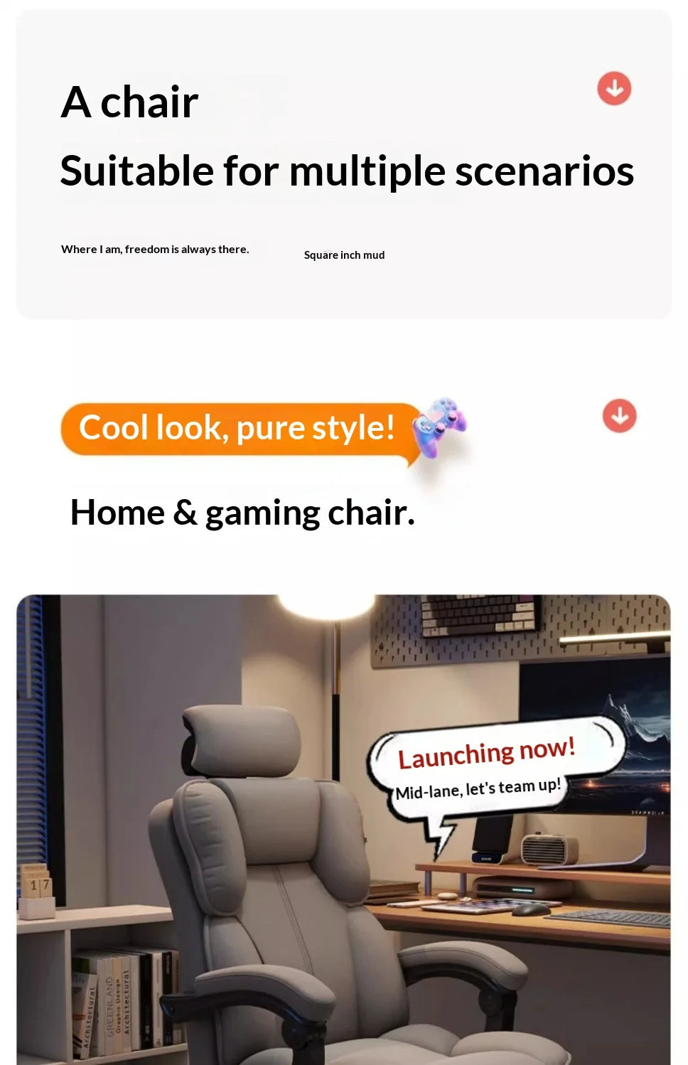 Ergonomic Office Chair Gaming Computer Desk Chair Adjustable Lumbar Swivel Headrest Breathable Mesh High Back Home Cadeira