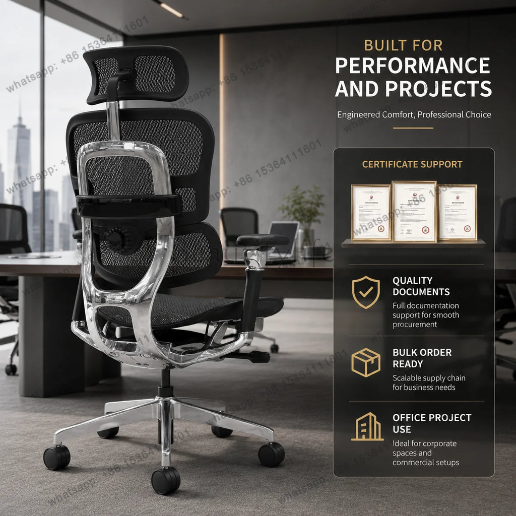 LJY Office Chairs For Staff, Ergonomic,T9 High Back Ergonomic Mesh Office Chair With Aluminum Alloy Frame 8D Armrest Adjustable