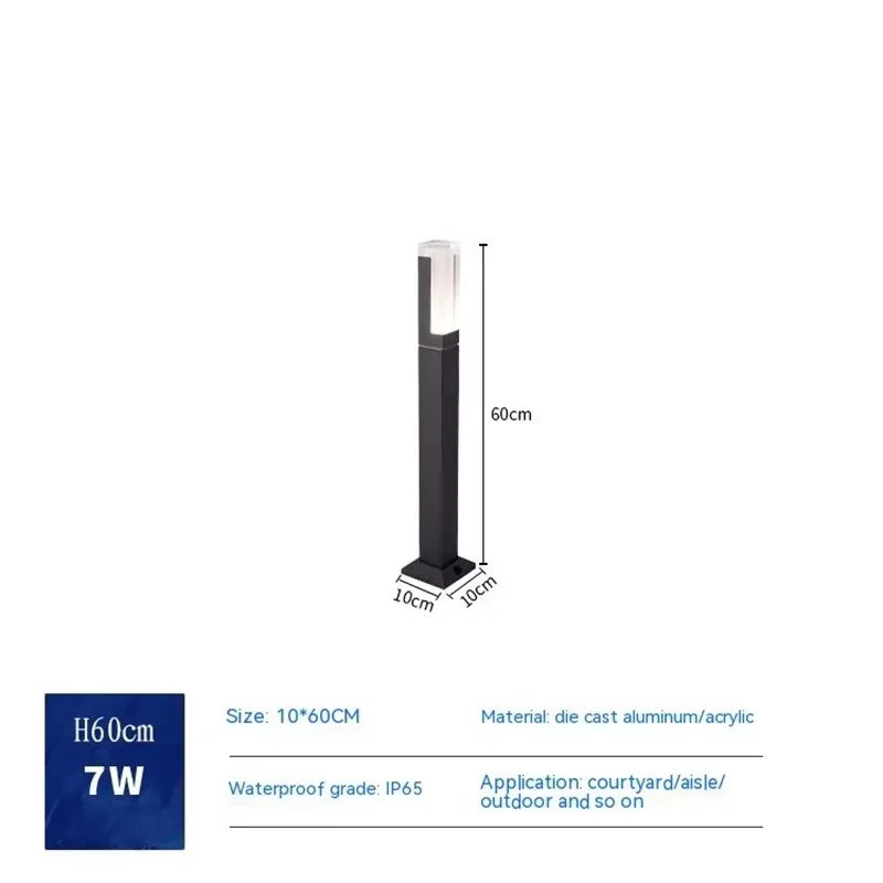 Indoor and Outdoor Waterproof IP65 Material 10W LED Garden Villa Courtyard Square Landscape AC85-265 Column Lamp Power Saving An