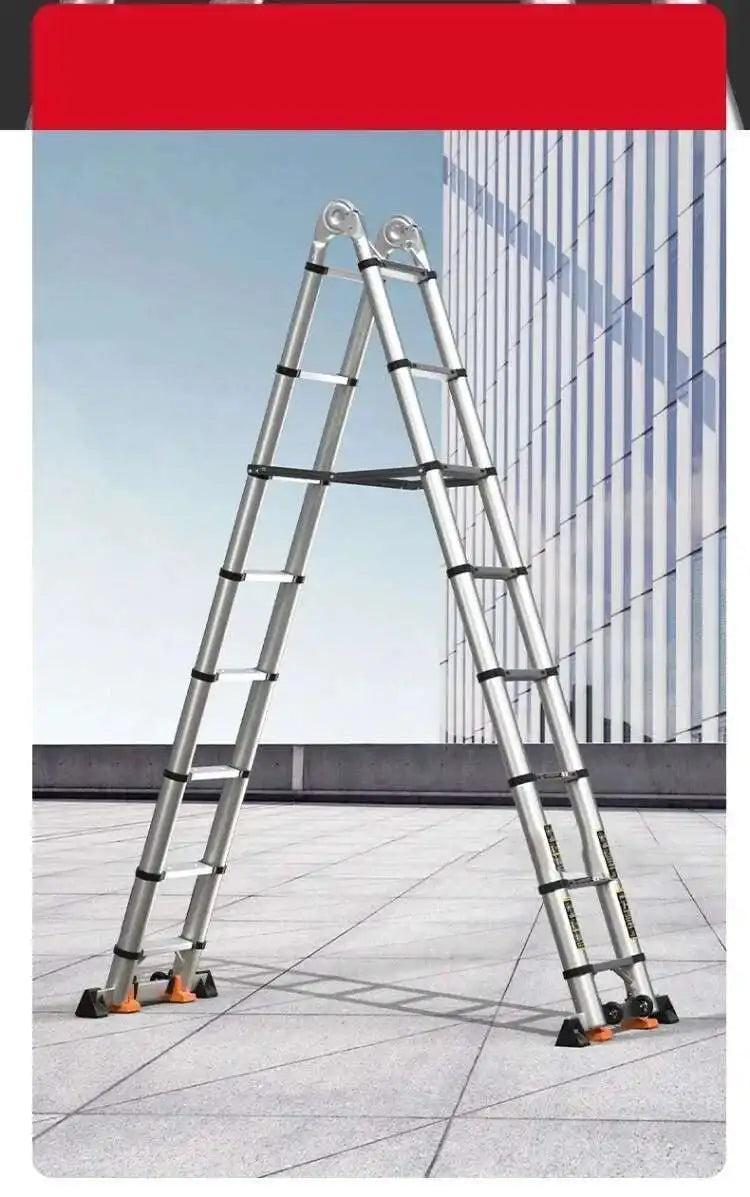 Alloy Telescopic Step Ladder Multi-functional Lifting Engineering Stairs Thickened Herringbone Ladders Folding Stairs
